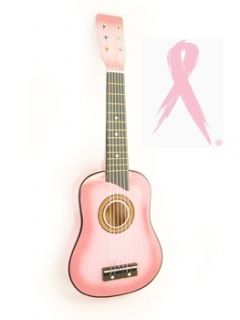 Pink Kids Childs 25 Acoustic Guitar with Carry Bag Pitch Pipe Guitar