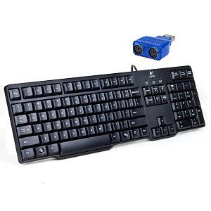 Key Logitech Classic Keyboard K100 PS/2 Keyboard w/USB Adapter (Black