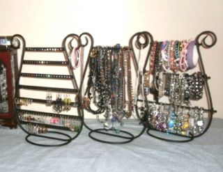 Set of 3 Necklace Bracelet Earring Jewelry Holders Racks Storage