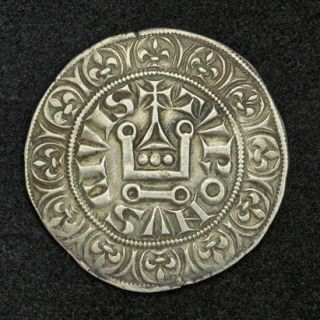 1290 Royal France Philip IV The Fair Silver Gros Tournois XF