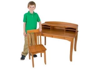 KidKraft Avalon Kid Desk w Hutch Chair Set Honey
