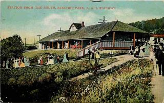 Kinderhook New York NY 1909 A & H Railway Electric Park Depot Vintage