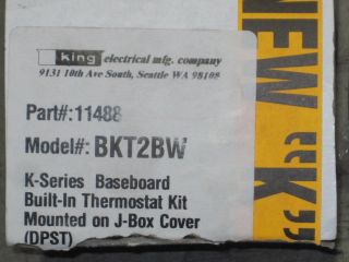 King Electric BKT2BW DPST Baseboard Built in Thermostat