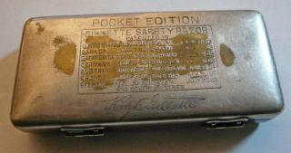 Antique King Gillette Safety Razor Pocket Edition 1905 Repousse