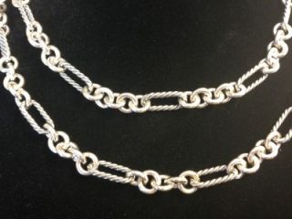 David Yurman Figaro Sterling Silver 18K Gold 32 Long Chain Necklace