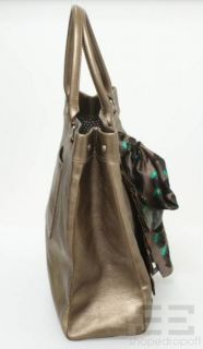 Orla Kiely Bronze Leather Tote Shoulder Bag