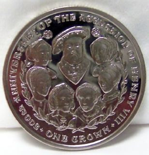 IOM KING HENRY VIII AND WIVES 2009 COPPER NICKEL COIN HENRY SIDE