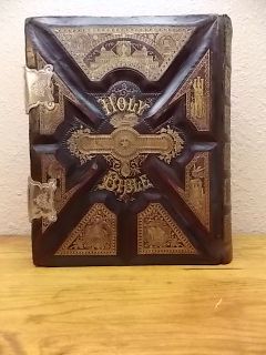 Family Bible King James Leather Leather King James 1892 Clasp