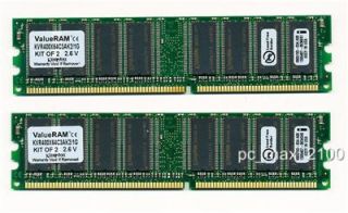 1GB (2x512MB) DDR PC3200 400MHz DDR Desktop memory Kingston