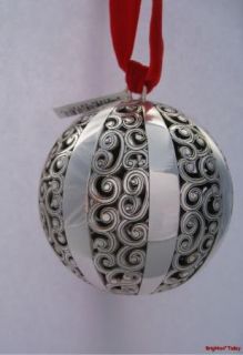 Brighton Kismet Christmas Ball Ornate Silver Holiday Ornament RARE New