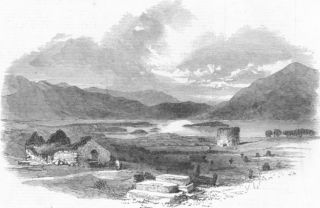 Killarney Aghadoe from Bishops Pulpit Old Print 1849
