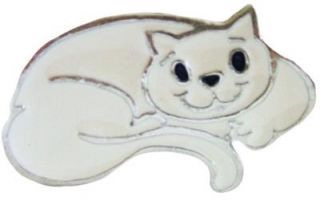 Enamel Curled White Cat Kitchen Sink Strainer Stopper 7831 Billy Joe