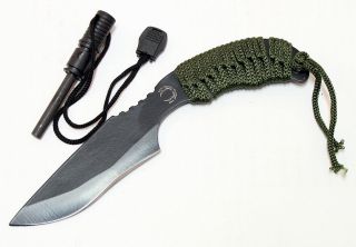 inch Hunting Knife with Curved Handle Includes Fire Starter Ships
