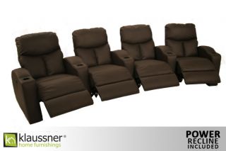 Klaussner 4 Seats Home Theater Seating Chairs Power