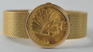 Mens Eska 1914 $10 Gold Indian Head Watch Flip Top 17J s Kocher