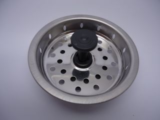 Stainless Steel 3in Kitchen Sink Strainer w Rubber Plug No More