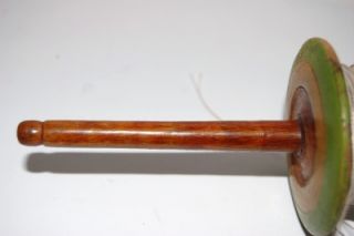 Vtg Paper Kite Wooden Spool Reel String Holder Painted Lacquered