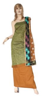 Premium Embroidery Kora Silk Salwar Kameez Suit Dress Material Shalwar