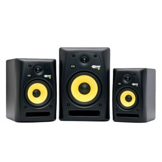 KRK RP5G2 Studio Reference Monitors Speakers RP 5 Pair Stands Extended