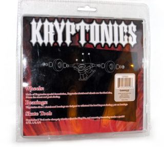 Set 4 Kryptonics Skateboard Wheels 54mm Bearings ABEC1 Tool Red Black