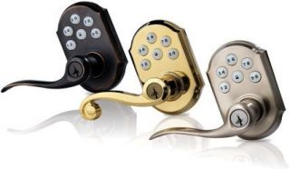 Kwiksets SmartCode electronic touchpad entry lever featuring SmartKey