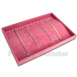 13 8 Fuchsia Pink Jewelry Retail Display Shop Necklace Tray Box Case