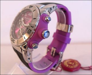 Mens Krug Baumen Kingston Purple Tachymeter Chronograph Sports Watch