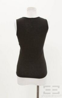 Agence Black Rib Knit Leather Top Size 1 New