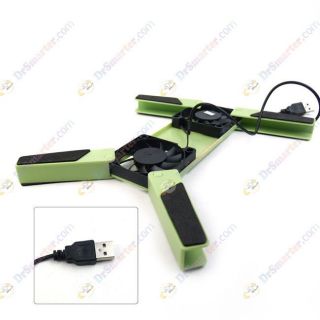 USB Mini Plastic Folding 2FAN Laptop Cooling Pad Cooler