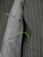 3pc Men Wide Leg Stripes Zoot Suit Charcoal Gray 38R 62L HSO
