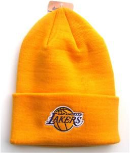 Los Angeles Lakers Yellow Knit Beanie Cap Hat