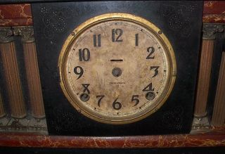 Ingraham Mantle Clock Antique Shelf Case Adamantine