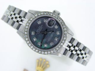 Ladies Rolex Stainless Steel Datejust Date Watch Tahitian MOP Diamond