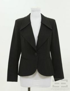 Lafayette 148 Black Wool One Button Blazer Size 4
