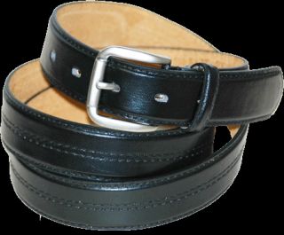 Mens Polo Style Center Stitch Leather Dress Belt Sz s M L XL 2XL 3XL