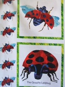 Andover Grouchy Ladybug Bug Eric Carle Fabric Panel New