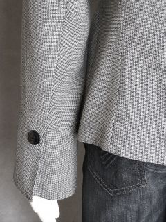 Versatile Lafayette 148 New York Black White Fine Checked Wool Jacket