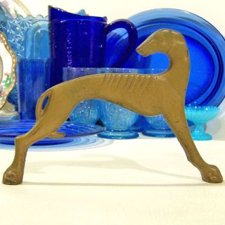 Art Deco Free Standing Greyhound Whippet Dog Large Tray Handle Gilt
