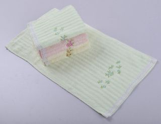 6pc New Cotton Hand Face Towel Washcloths Flower Lace