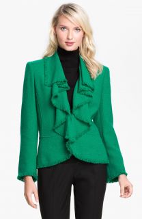 Lafayette 148 New York Green Blain Javanese Cloth Jacket Size 12