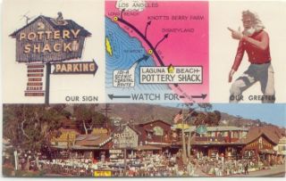 Laguna Beach CA Pottery Shack Vintage Postcard California