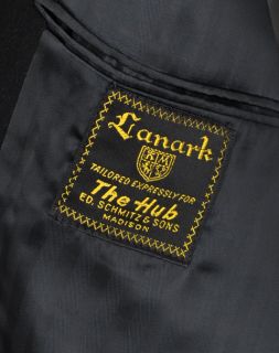 48R Vintage 60s Lanark Black Three Button 100% Khayam Cashmere