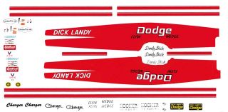 Dick Landy Flyin Wedge 1969 Dodge Charger 1 32nd Scale Slot Car Decals