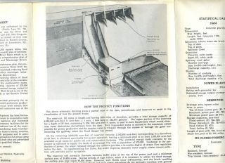 Wolf Creek Dam Lake Cumberland Kentucky Brochure Map 1964