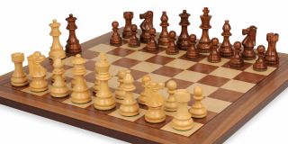 Lardy Chess Set Gold Rosewood Walnut Board 3 75 King