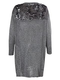 French Connection Crystalised knits dress Silver   House of Fraser