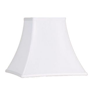 New 11 in Wide Pagoda Shaped Lamp Shade White Faux Silk Fabric Laura