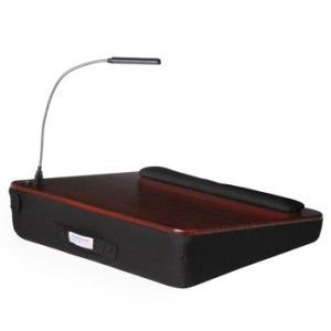 Memory Foam Lap Desk w/ Light Lightweight, Portable & for Laptop   red