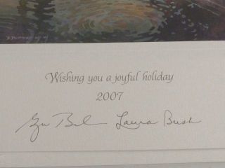 White House President George w Laura Bush Christmas Card Print