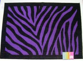 Zebra Area Rug Choice 30x47 or 24x39 Black Purple Animal Print The